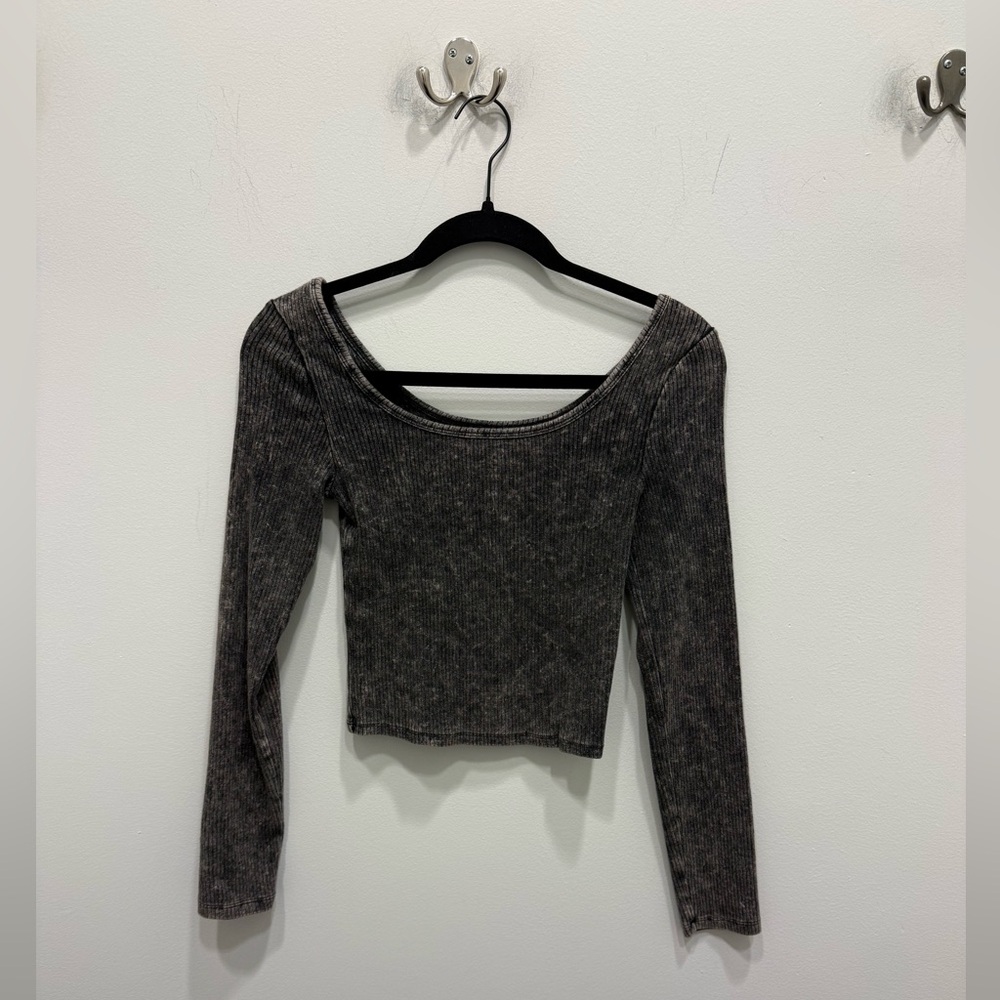 Wild Fable Charcoal Long Sleeve Top